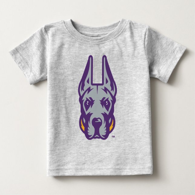 Camiseta De Bebé Universidad de Albany Gran Cabeza de Mascota Dane (Anverso)