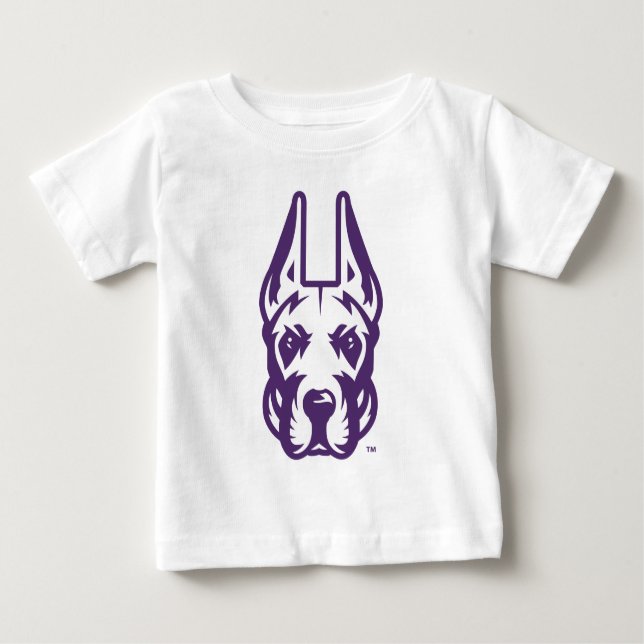 Camiseta De Bebé Universidad de Albany Gran Cabeza de Mascota Dane (Anverso)