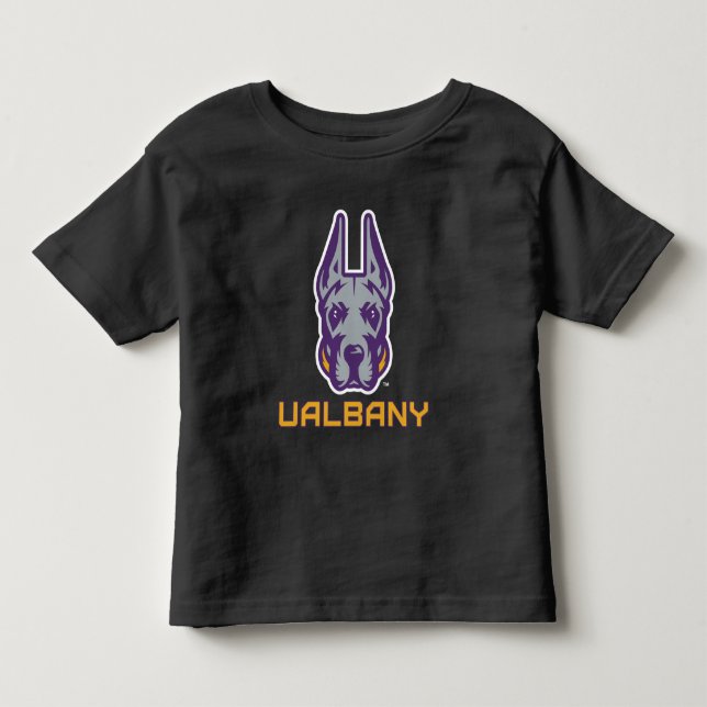 Camiseta De Bebé Universidad de Albany Great Danes (Anverso)
