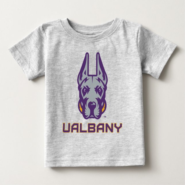 Camiseta De Bebé Universidad de Albany Great Danes (Anverso)