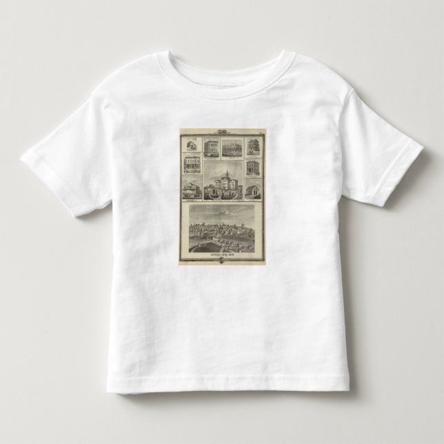 Camiseta De Bebé Universidad de Avoca Penn, edificios de Oskaloosa (Anverso)