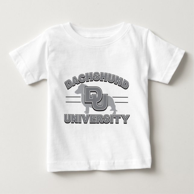 Camiseta De Bebé Universidad de Dachshund (Anverso)