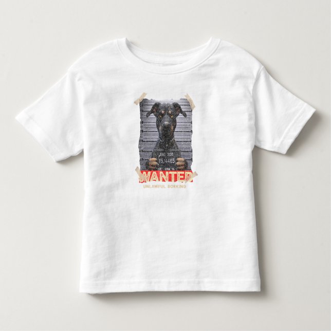 Camiseta De Bebé Unlawful Barking: The Doberman's Stern Warning (Anverso)