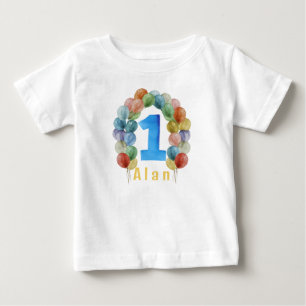 Camiseta De Bebé UNO con globo lindo bebé camiseta