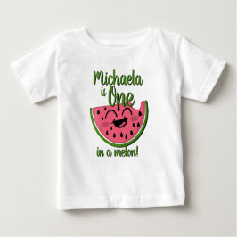 Camiseta De Bebé Uno en un Melón de Melón Cute primer cumpleaños