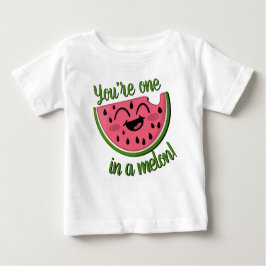 Camiseta De Bebé Uno en un melón melón melón blanco moreno color ve