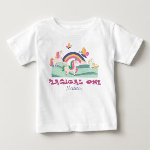 Camiseta De Bebé uno mágico bebé primer cumpleaños nombre personali