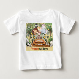 Camiseta De Bebé Uno Rápido Uno Salvaje Animales de Safari Cumpleañ