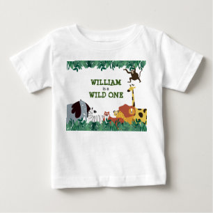 Camiseta De Bebé Uno Salvaje Safari de la Jungla Personalizado