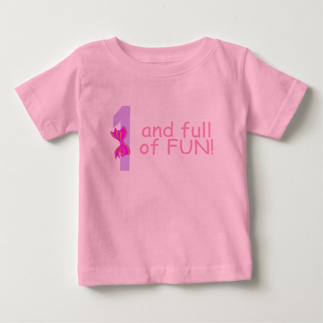 Camiseta De Bebé Uno y lleno de diversión (arco) (Anverso)