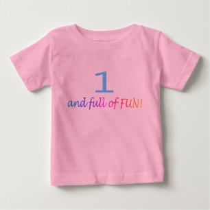 Camiseta De Bebé Uno y lleno de diversión (color)