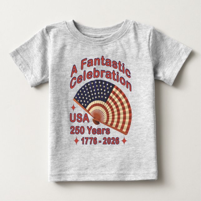 Camiseta De Bebé USA 250 Years Patriotic Fan Design – 1776-2026  (Anverso)