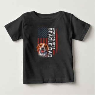 Camiseta De Bebé usa american flag worlds best beagle dad