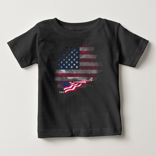 Camiseta De Bebé USA flag (Anverso)