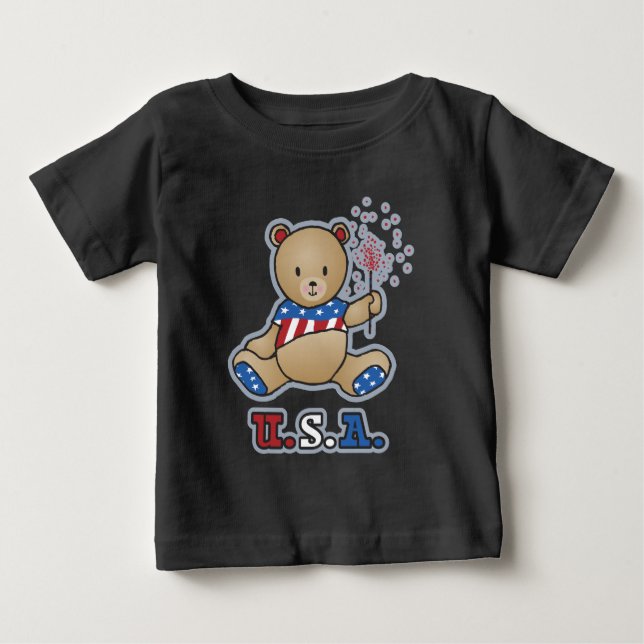 Camiseta De Bebé USA Teddy Bear Infants & Toddler T-shirts (Anverso)