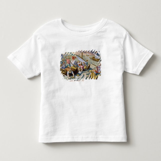 Camiseta De Bebé Usando las esponjas para recoger la nafta de la (Anverso)