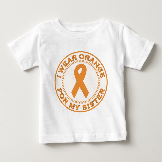 Camiseta De Bebé Uso Naranja Para Mi Hermana (Anverso)