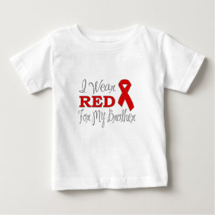 Camiseta De Bebé Uso Rojo Para Mi Hermano (Cinta Roja)