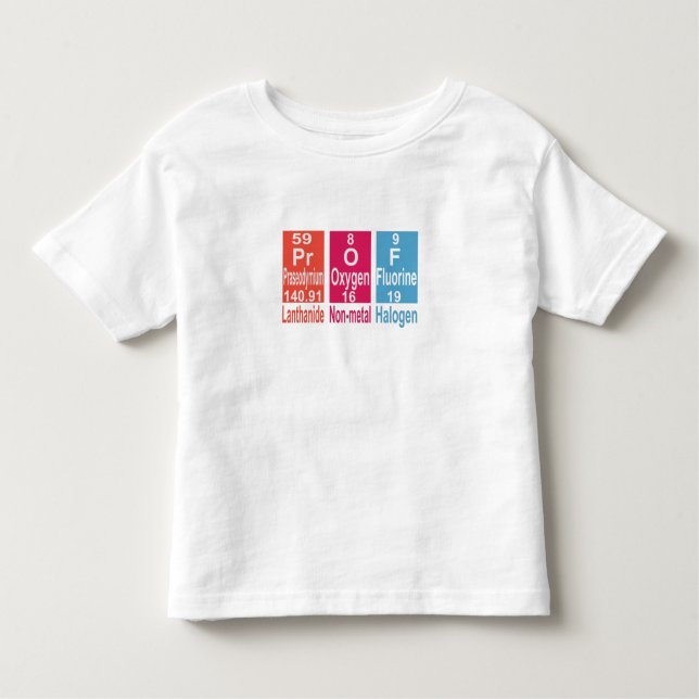 CAMISETA DE BEBÉ UTILIZACIÓN DE ELEMENTOS EN LA TABLA PERIÓDICA PAR (Anverso)