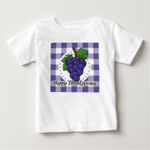 Camiseta De Bebé Uva sobre la pasta violeta - Feliz día de gracias