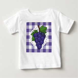 Camiseta De Bebé Uvas sobre la pasta de violeta blanca