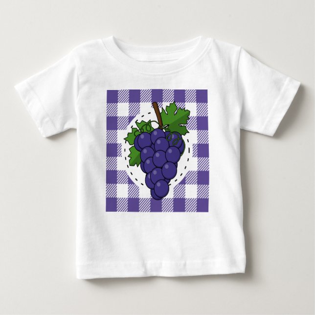 Camiseta De Bebé Uvas sobre la pasta de violeta blanca (Anverso)