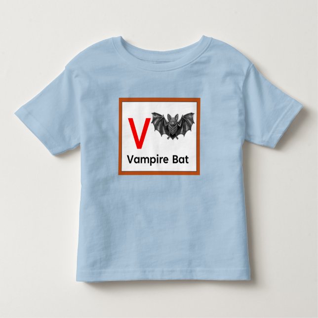 Camiseta De Bebé V es para Vampire Bat (Anverso)