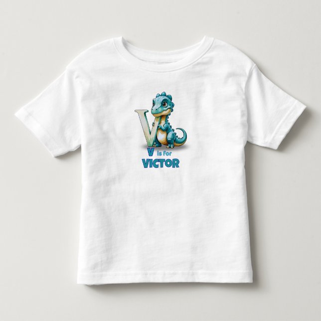 Camiseta De Bebé V es para Velociraptor –  (Anverso)