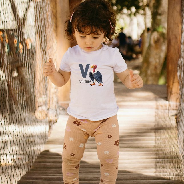Camiseta De Bebé V es para Vulture - Alfabeto educativo (Subido por el creador)