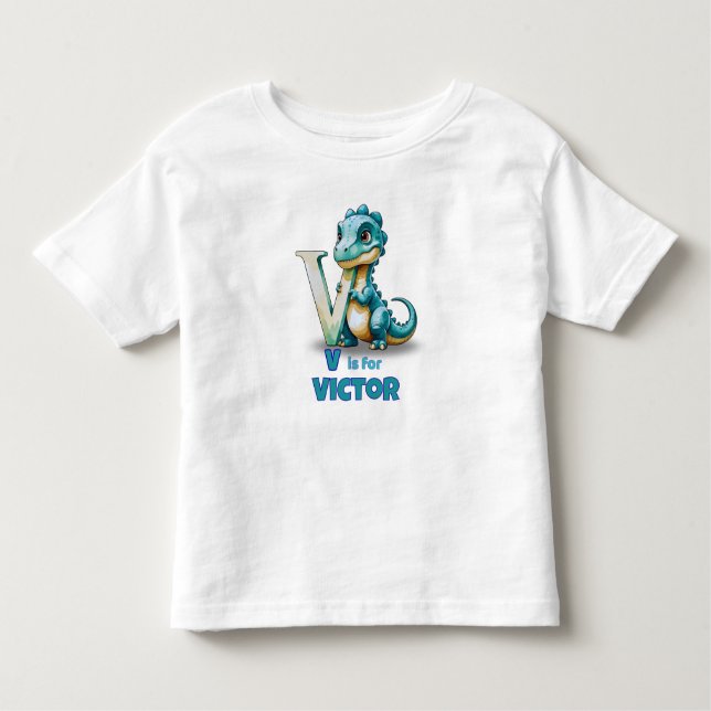 Camiseta De Bebé V is for Velociraptor –  (Anverso)