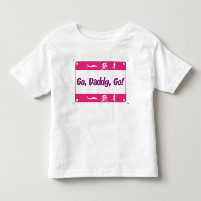Camiseta De Bebé Va el papá va - Triathlon (Anverso)