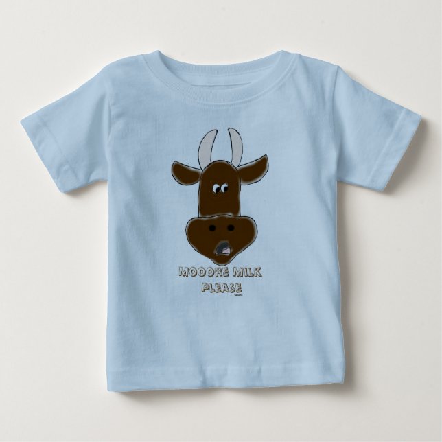 Camiseta De Bebé Vaca animada con gráficos (Anverso)
