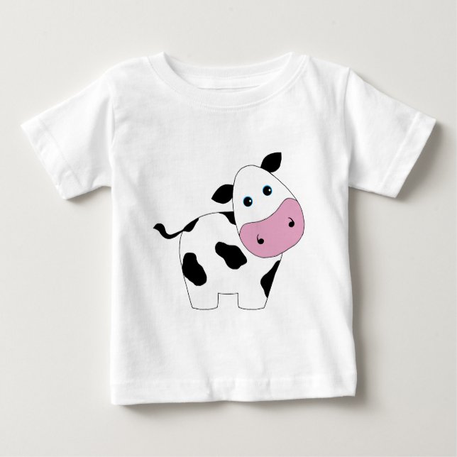 Camiseta De Bebé Vaca blanca linda (Anverso)