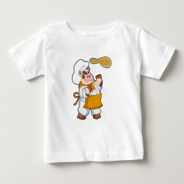 Camiseta De Bebé Vaca cocinada con tos (Anverso)