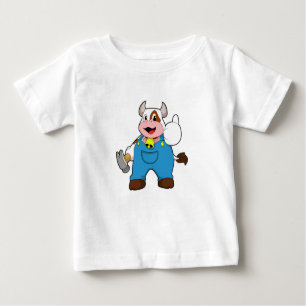 Camiseta De Bebé Vaca como artesano con martillo
