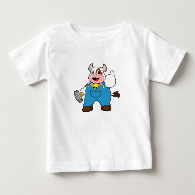 Camiseta De Bebé Vaca como artesano con martillo (Anverso)
