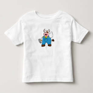 Camiseta De Bebé Vaca como artesano con martillo