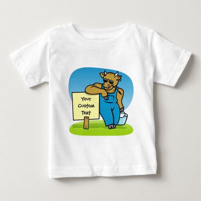Camiseta De Bebé Vaca con signo (Anverso)