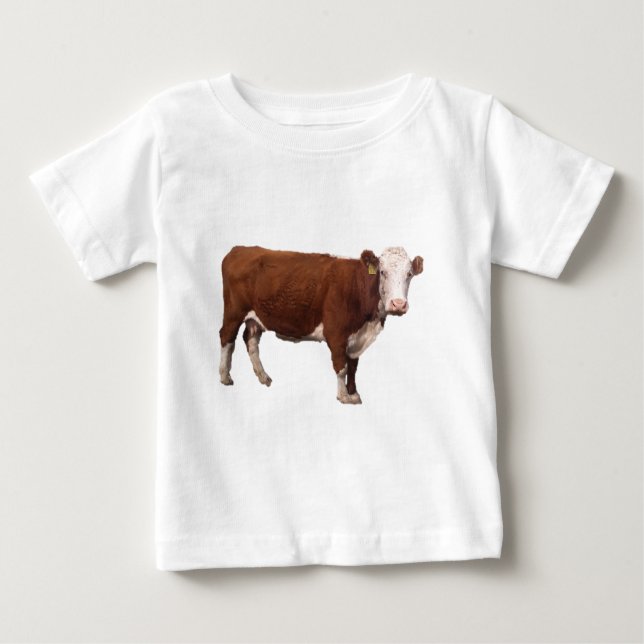 Camiseta De Bebé Vaca de Brown (Anverso)