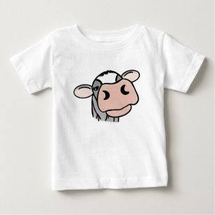 Camiseta De Bebé vaca de dibujos animados negro blanco rosa beso gr