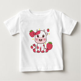Camiseta De Bebé Vaca de fresa, vaca dulce, Mascota de vaca rosa