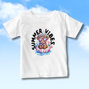 Camiseta De Bebé Vaca de las Tierras Altas con gafas de sol Vibraci
