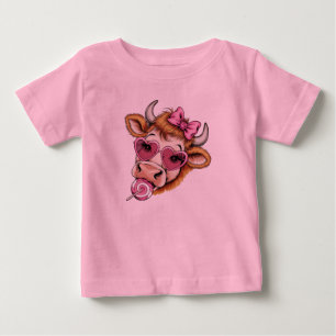 Camiseta De Bebé Vaca de las Tierras Altas de San Valentín Coqueta 
