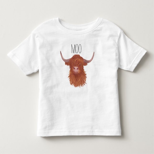 Camiseta De Bebé Vaca de Moo Highland  (Anverso)