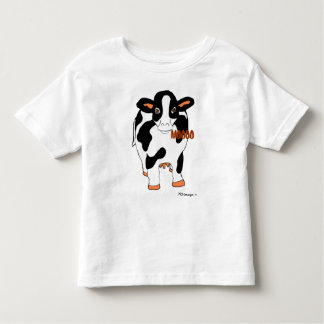 Camiseta De Bebé Vaca delantera y trasera blanco y negro Shi de la