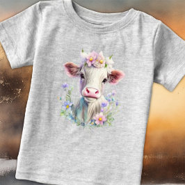 Camiseta De Bebé Vaca dulce en el soleado día