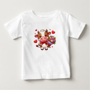 Camiseta De Bebé Vaca El día de San Valentín