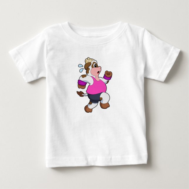 Camiseta De Bebé Vaca en ejecución (Anverso)