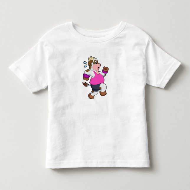 Camiseta De Bebé Vaca en ejecución (Anverso)