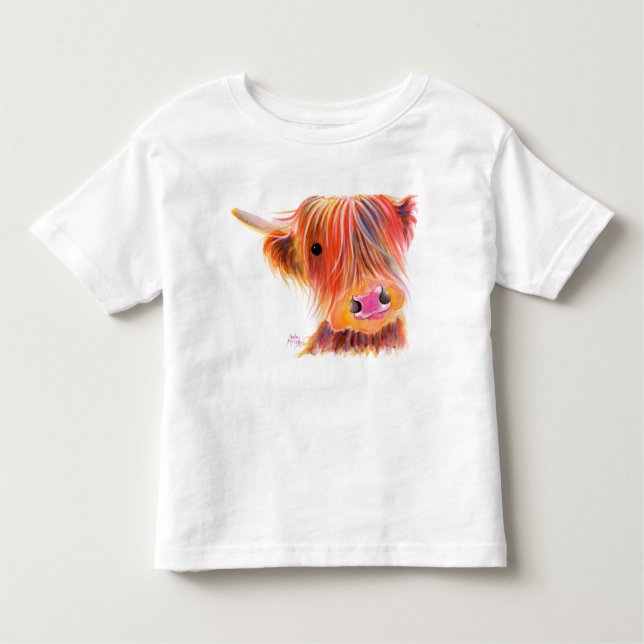 Camiseta De Bebé Vaca escocesa de montaña ' SWEET SATSUMA ' de Shir (Anverso)